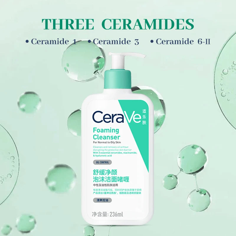 CeraVe Foaming Cleanser Daily Face Wash Facial Cleanser for Oily Skin Soothing Purifying Cleaning